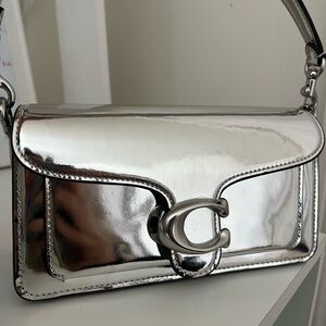 Coach Metallic Silver Shoulder Bag